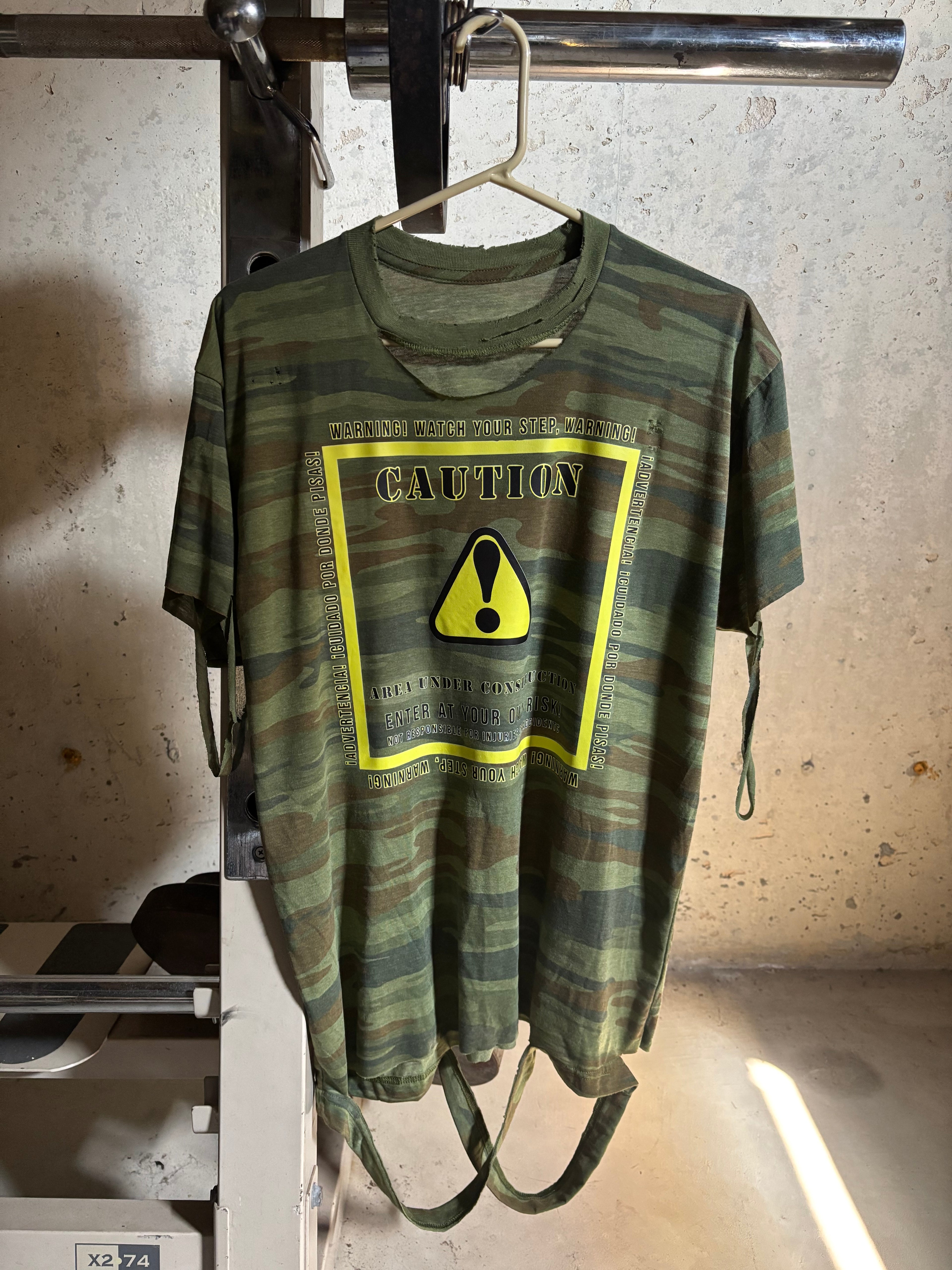 Deluxe !CAUTION!           Distressed T-shirt